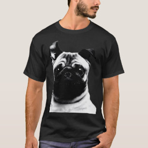 Camiseta Retrato de Pug Feliz - Rosto de Cachorrinho Fofo