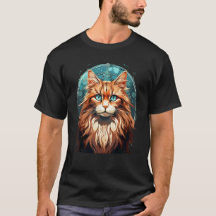 Camiseta Retrato de Ragdoll Amante de Gatos Mãe Pai Arte Ho