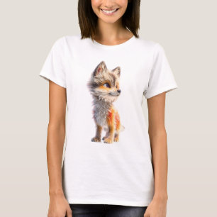 Camiseta Retrato de Raposa Caprichosa e Fofa para Mulheres
