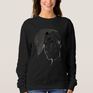Camiseta Retrato de Robô Cyborg Feminino Cyberpunk Ai Ficçã