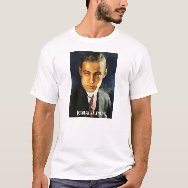 Camiseta Retrato de Rudolph Valentino como o Sheikh (Frente)