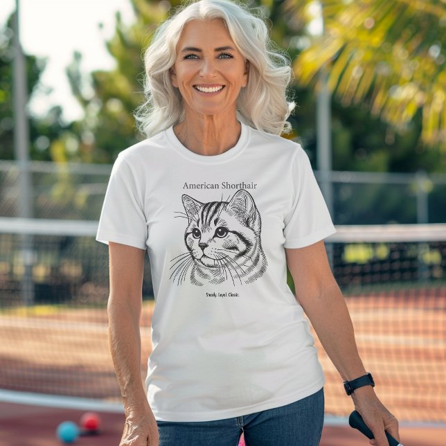 Camiseta Retrato de Shorthair Americano (Criador carregado)