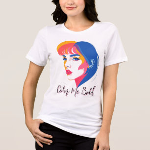 Camiseta Retrato de tom duplo vibrante