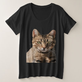 Camiseta Retrato De Um Gato De Comprimido Gelado Com Contat