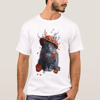 Camiseta Retrato de um Gato Majestoso