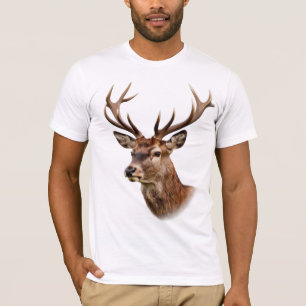 Camiseta Retrato de um majestoso cervo com grandes chifres