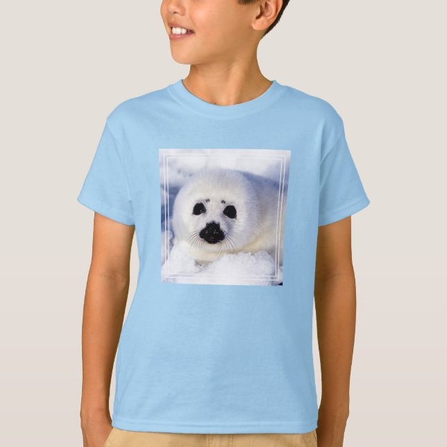 Camiseta Retrato de um Pup de Cola Harp (Frente)