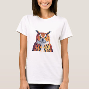 Camiseta Retrato de uma coruja com olhos grandes