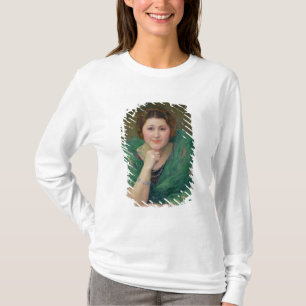 Camiseta Retrato de uma mulher do russo com um lenço verde