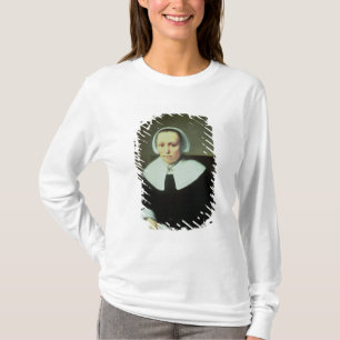 Camiseta Retrato de uma senhora com colarinho branco e os