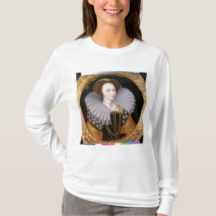 Camiseta Retrato de uma senhora com um grande pavão-do-mar