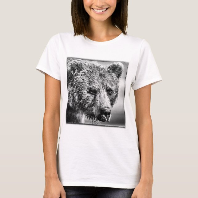 Camiseta Retrato de urso pardo (Frente)