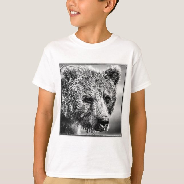 Camiseta Retrato de urso pardo (Frente)