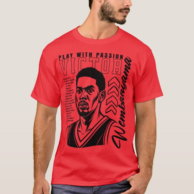 Camiseta Retrato de Victor Wembanyama (Frente)