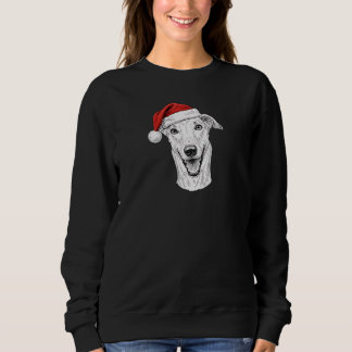Camiseta Retrato Desenhado à Mão de Greyhound Natal Papai N