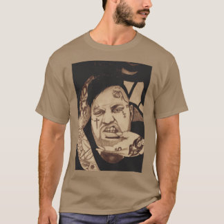 Camiseta Retrato Desenhado à Mão de Jelly Roll retrô
