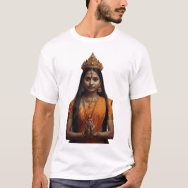 Camiseta Retrato Devocional da Rainha Hindu