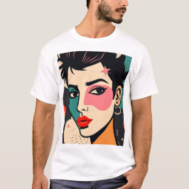 Camiseta Retrato do abstrato Punk