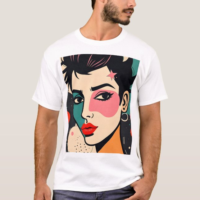 Camiseta Retrato do abstrato Punk (Frente)