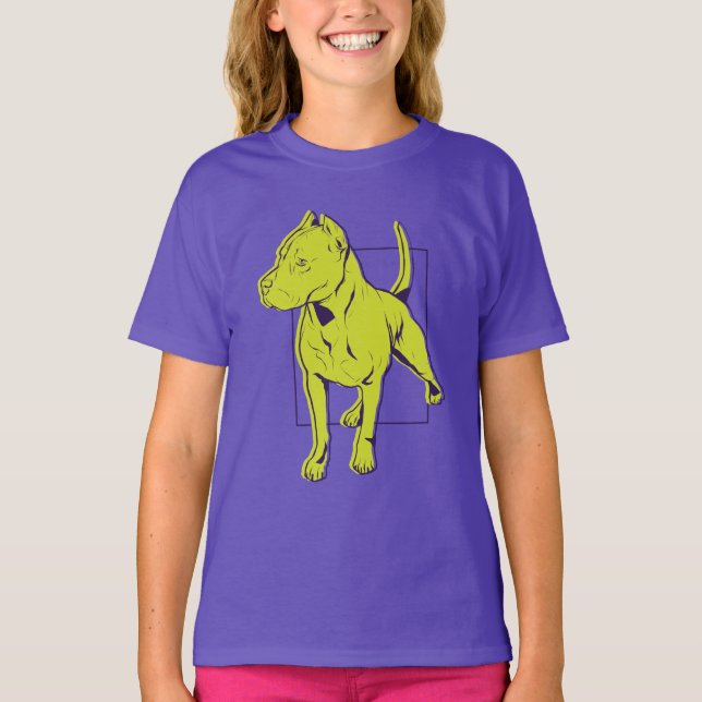 Camiseta Retrato do American Pit Bull Terrier (Frente)