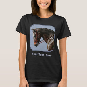Camiseta Retrato do Cavalo de Brown Bay Oldenburg