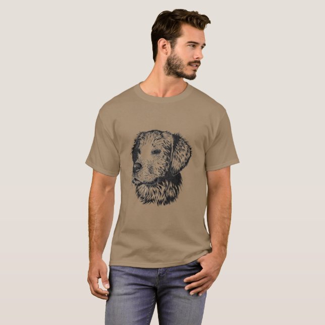 Camiseta Retrato do filhote de cachorro do golden retriever (Frente Completa)