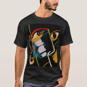 Camiseta Retrato do Guerreiro: Abstração Primitiva do Petró