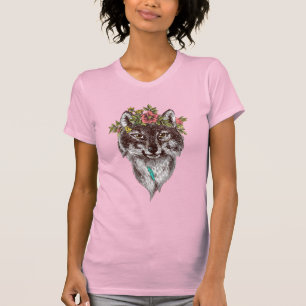 Camiseta Retrato do halo do lobo do estilo de Boho