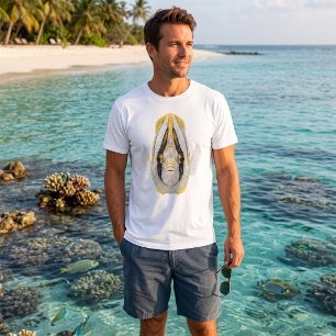 Camiseta Retrato do Peixe-Anjo com Listras Amarelas