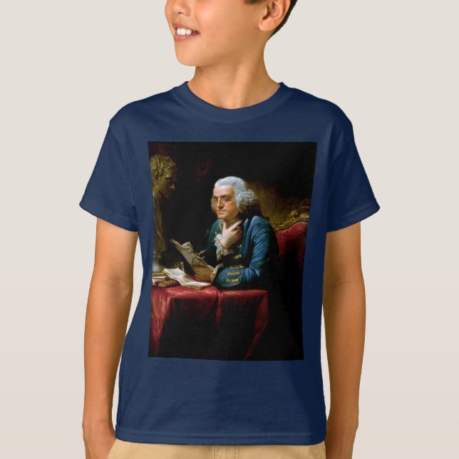 Camiseta Retrato do polegar, Benjamin Franklin fundador do  (Frente)