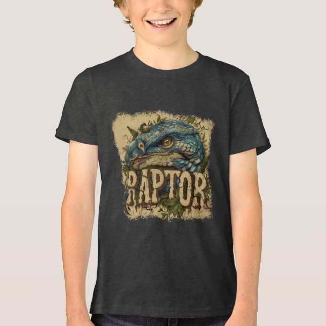 Camiseta Retrato do raptor Grunge (Frente)