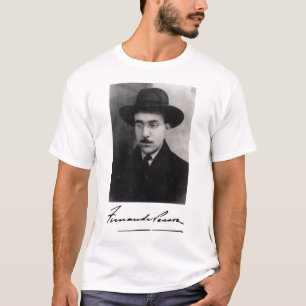 Camiseta Retrato e Assinatura de Fernando Pessoa