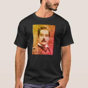 Camiseta Retrato e assinatura de Giacomo Puccini