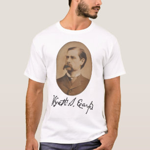 Camiseta Retrato e assinatura de Wyatt Earp