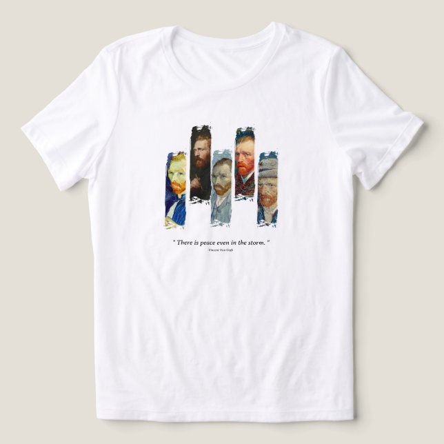 Camiseta retrato e citação de Vincent Van Gogh  (Design frontal)