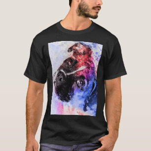 Camiseta retrato em aquarela de Pug