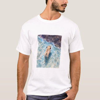 Camiseta Retrato em Aquarela de Pug