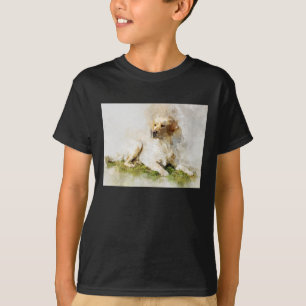Camiseta Retrato em Aquarela do Cão Labrador Retriever 03