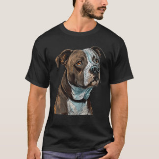 Camiseta Retrato engraçado e fofo do cão American Pit Bull