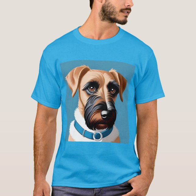 Camiseta Retrato Estilizado de um Cão Terrier (Frente)