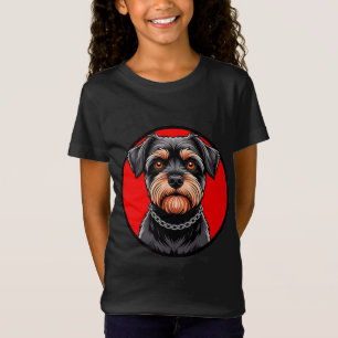 Camiseta Retrato Estilizado de um Terrier Preto