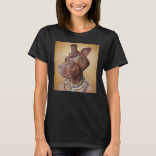 Camiseta retrato facial de um cão antigo como Cleópatra 1
