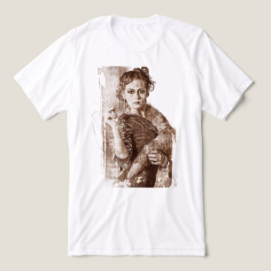 Camiseta Retrato Feminino Clássico da Renascença Vintage Fi