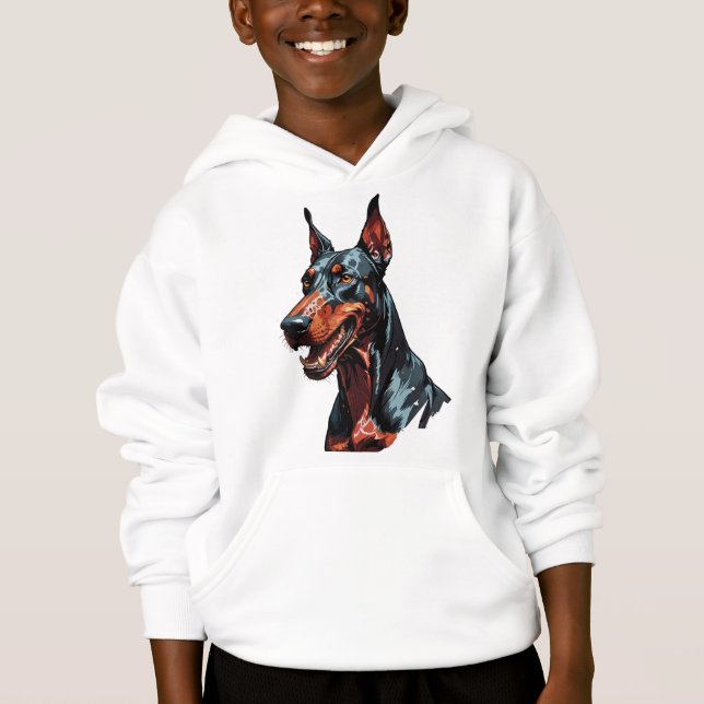 Camiseta Retrato Feroz de Doberman Presente de Cachorro Agr (Frente)