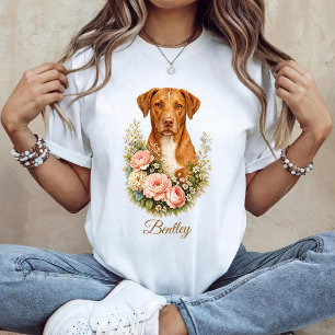 Camiseta Retrato Floral de Vizsla
