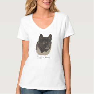 Camiseta retrato fofo de um cão akita japonês com slogan ak