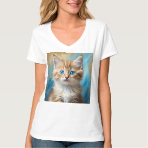 Camiseta Retrato Gato Adorável