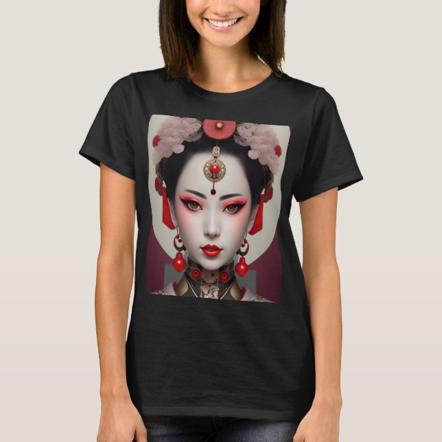 Camiseta Retrato Geisha Japonês (Frente)