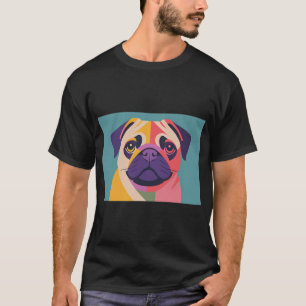 Camiseta Retrato Geométrico de Pug