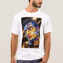 Retrato Geométrico em Vidro – Homem Abstrato Moder